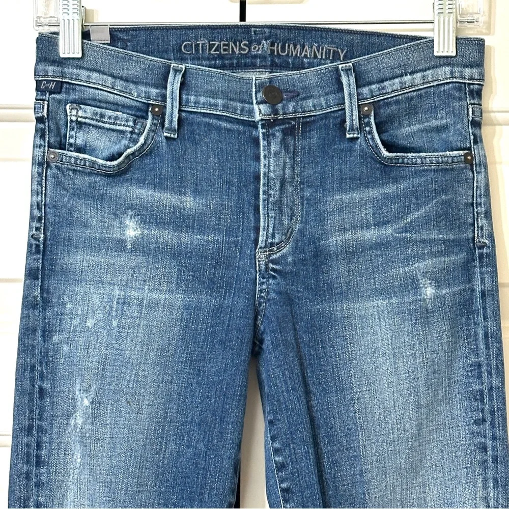 Citizens Of Humanity Distressed Skinny Jeans Size 27 Stretch Fit - Picture 8 of 10